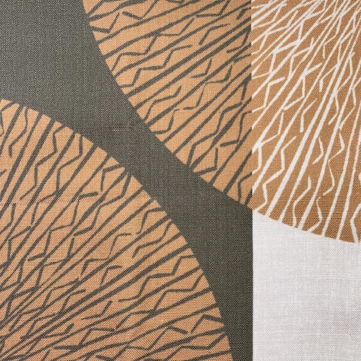 Pop-Up Mākeke - Noho Home - Niho Medallion Square Pillowcase - Bark, Stone, & Ivory - Up Close