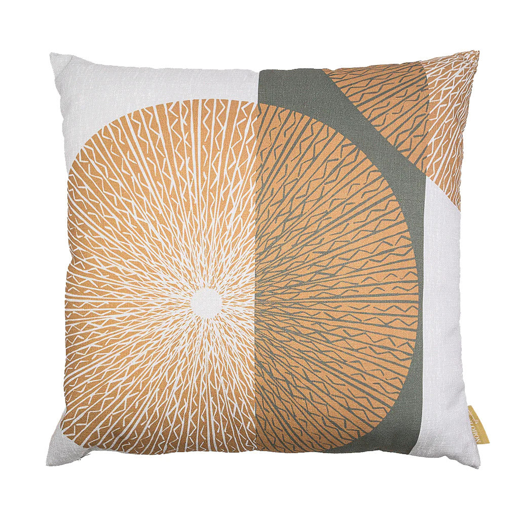 Pop-Up Mākeke - Noho Home - Niho Medallion Square Pillowcase - Bark, Stone, & Ivory