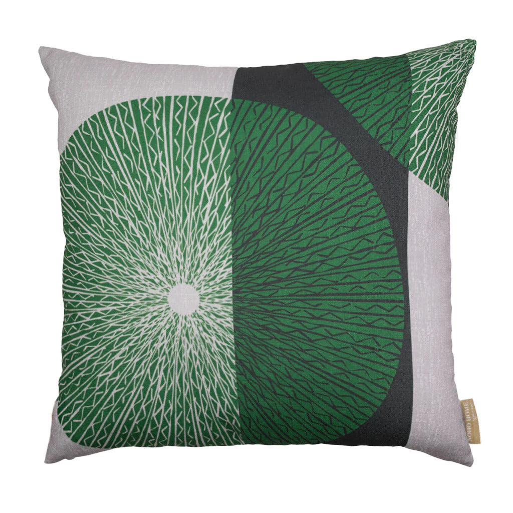 Pop-Up Mākeke - Noho Home - Niho Medallion Square Pillowcase - Forest & Stone