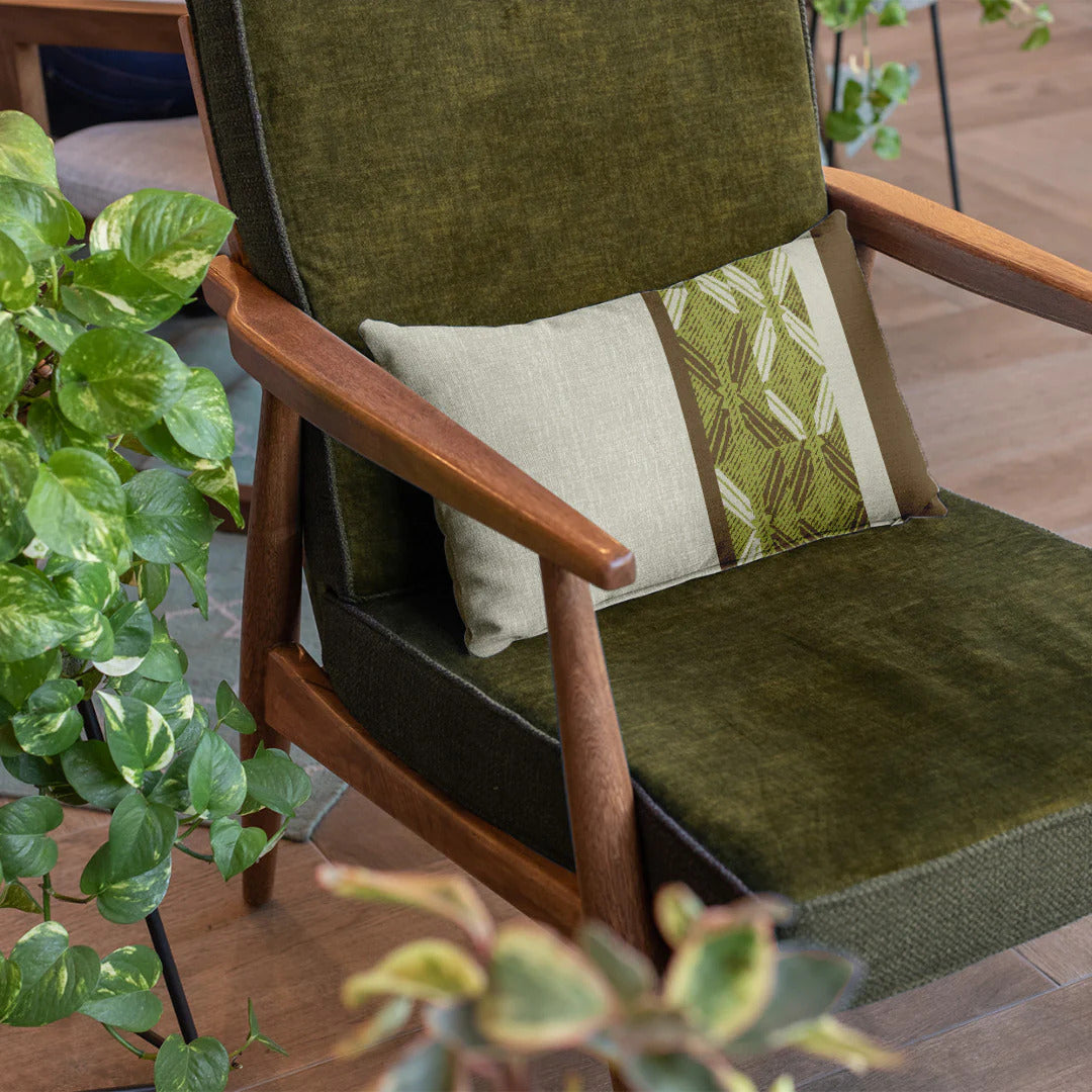 Peʻa Lumbar Pillowcase - Moss & Brown