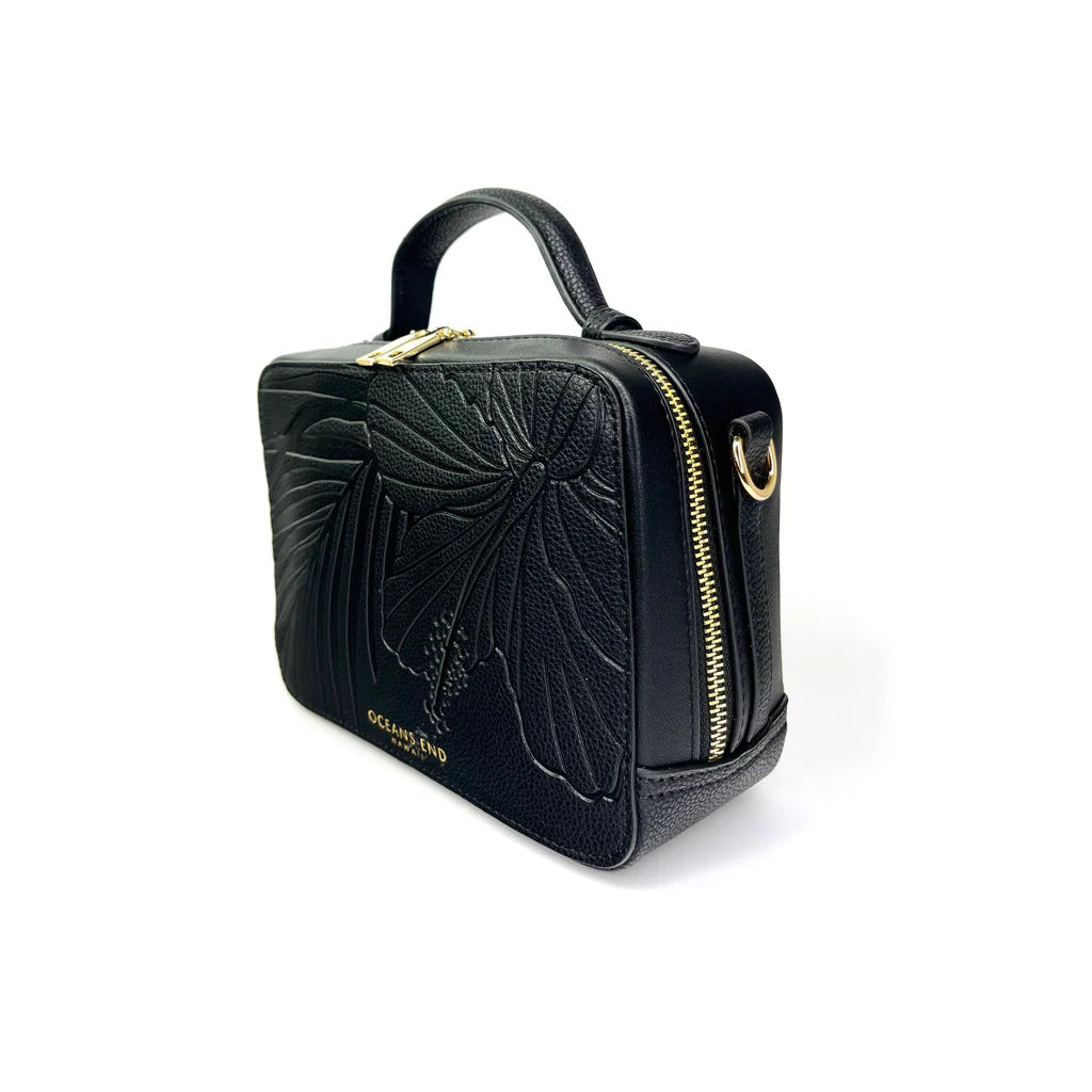 Pop-Up Mākeke - Oceans End Hawaii - Chanelle Medium Handbag - Onyx - Side View