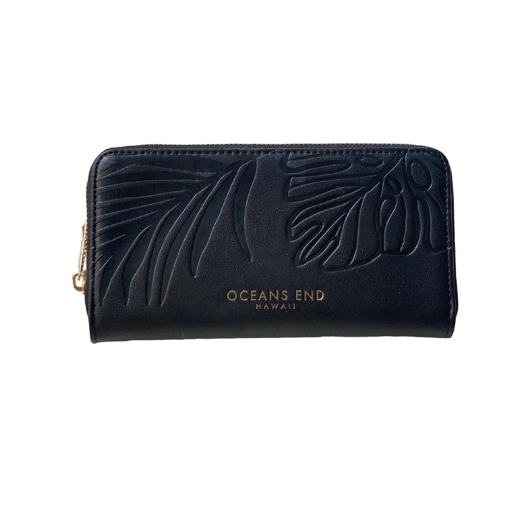 Pop-Up Mākeke - Oceans End Hawaii - Luxe Zip Around Wallet - Onyx