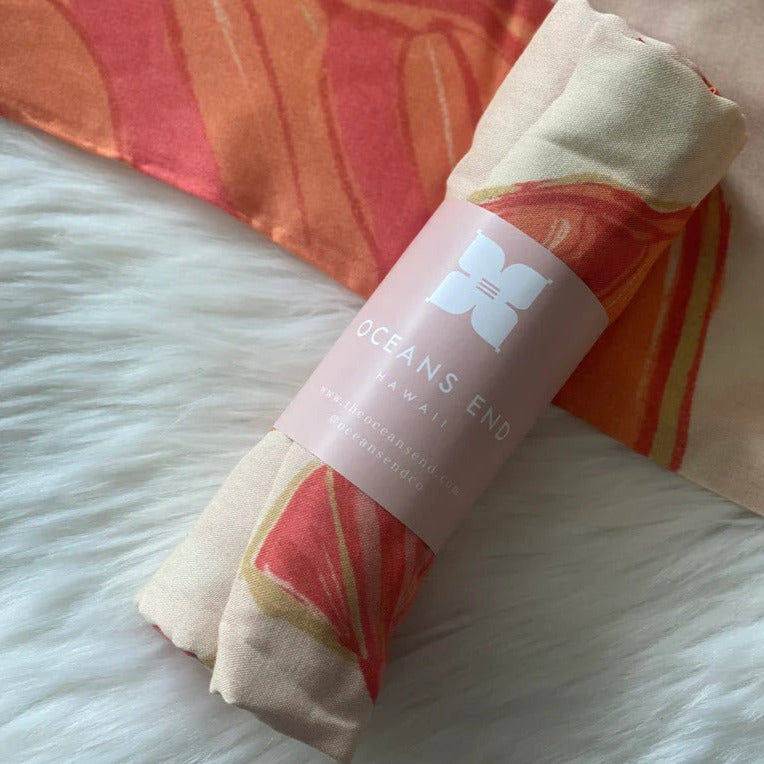 Pop-Up Mākeke - Oceans End Hawaii - Shelly Pareo Wrap - Rolled Up