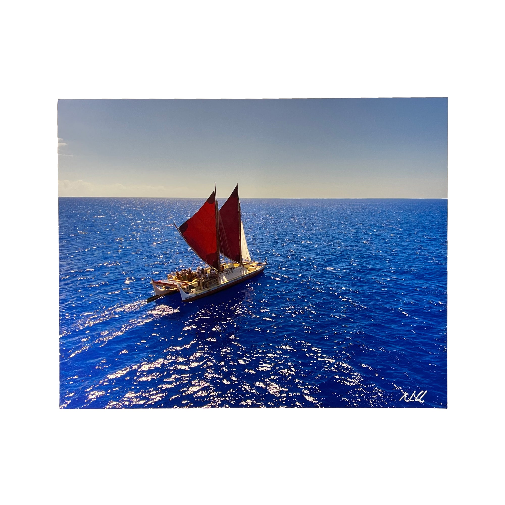 Pop-Up Mākeke - Paliku Films - Hawaiian Print - Hōkūleʻa Open Sea - 16x20 - Front View