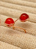 Adjustable Custom Wirework Gemstone Ring - Carnelian