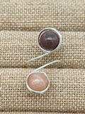 Adjustable Custom Wirework Gemstone Ring - Moonstone