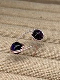 Adjustable Custom Wirework Gemstone Ring - Tigers Eye - Purple