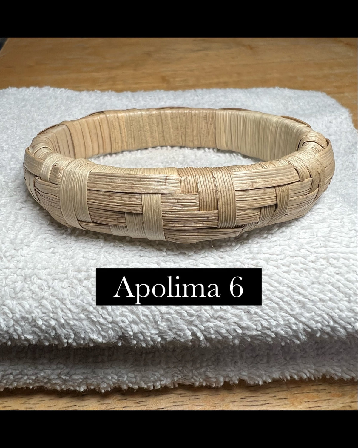 Pop-Up Mākeke - Pawehi Creations - Apolima Lauhala Barrel Bracelet - Style #6 - Front View