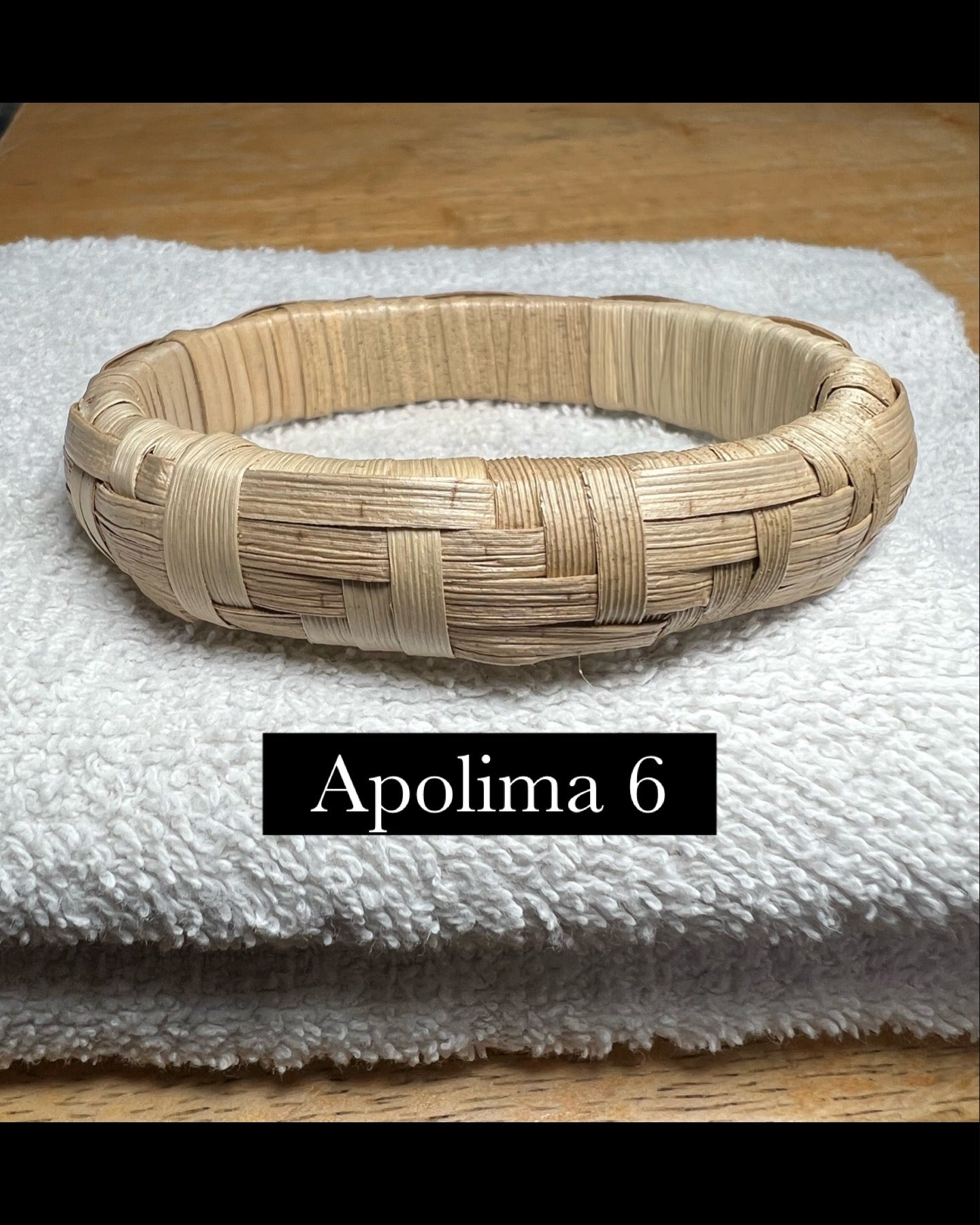 Pop-Up Mākeke - Pawehi Creations - Apolima Lauhala Barrel Bracelet - Style #6 - Front View