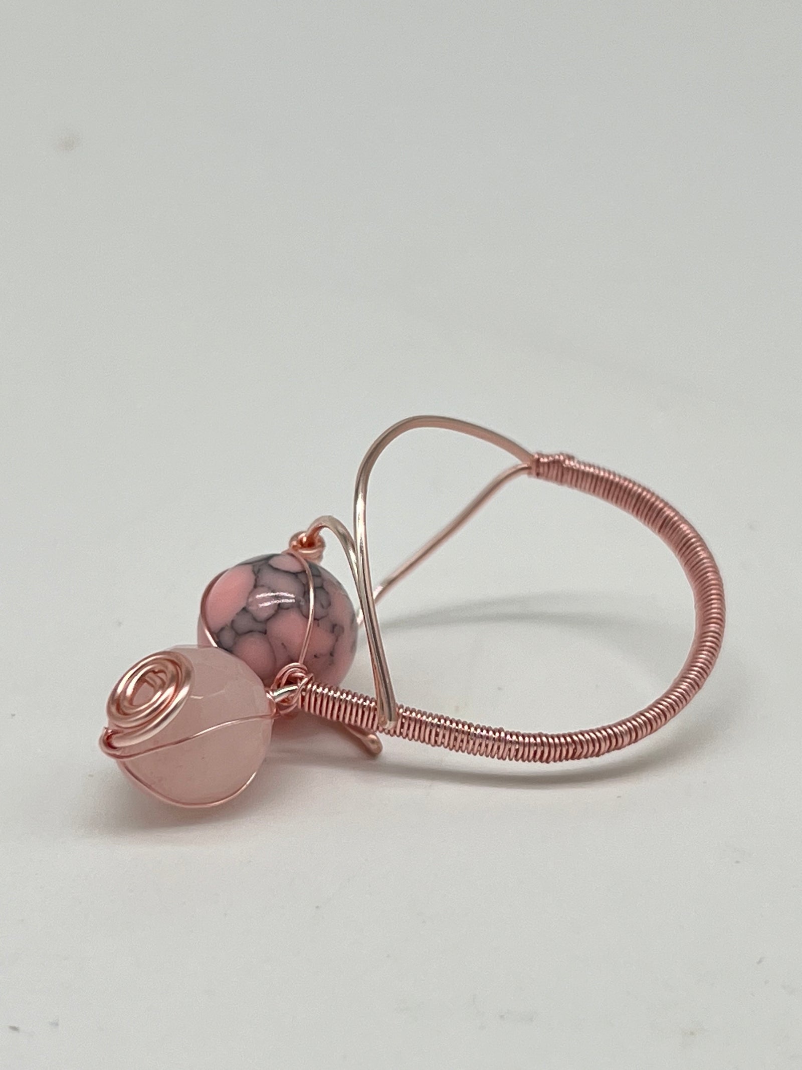 Gemstone Wirework Rings - Pink Magnesite & Rose Quartz