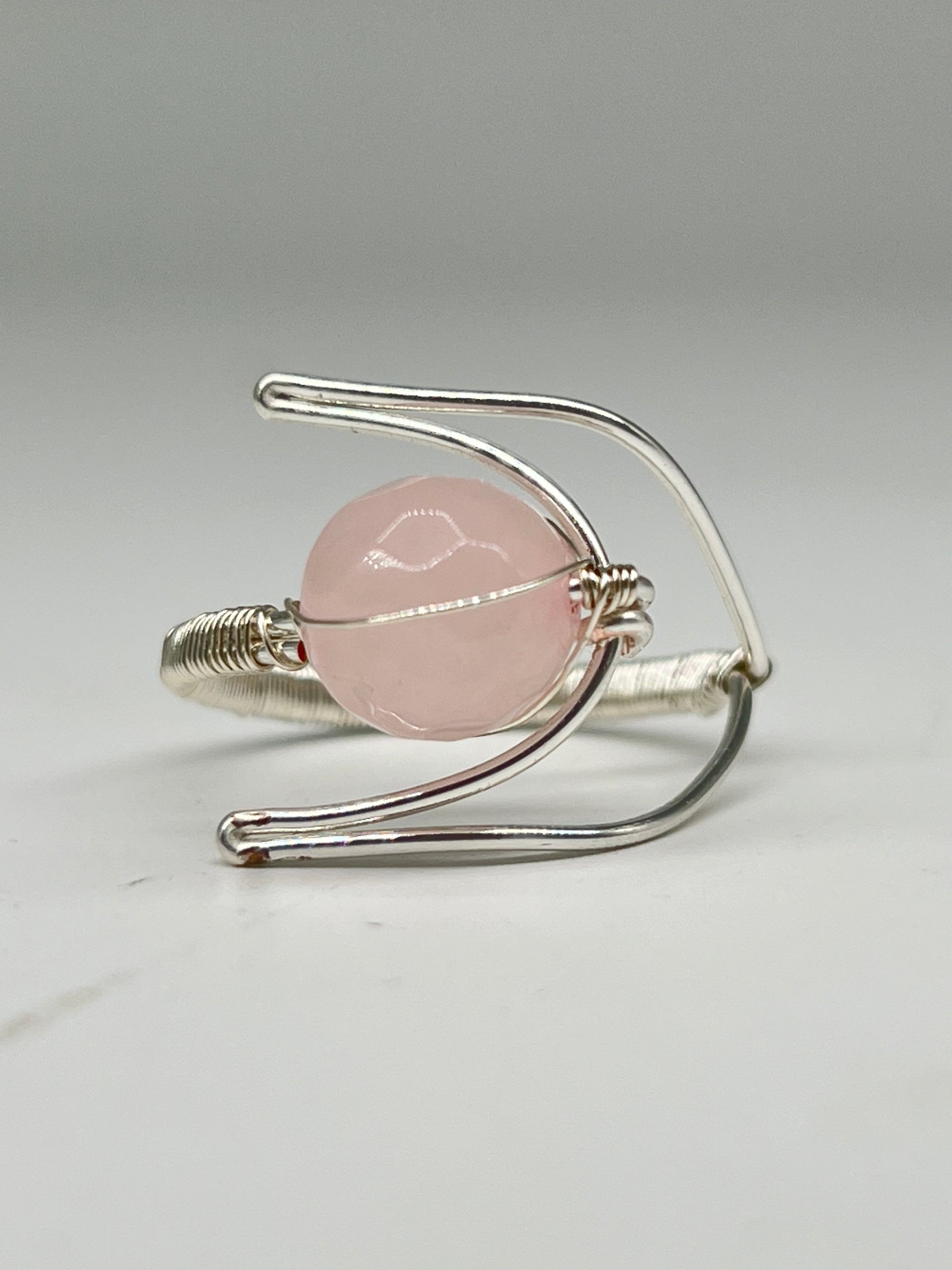 Gemstone Wirework Ring - Rose Quartz