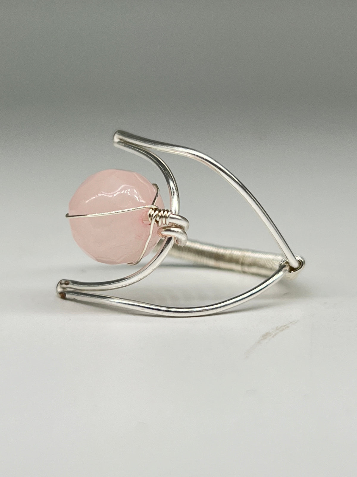 Gemstone Wirework Ring - Rose Quartz