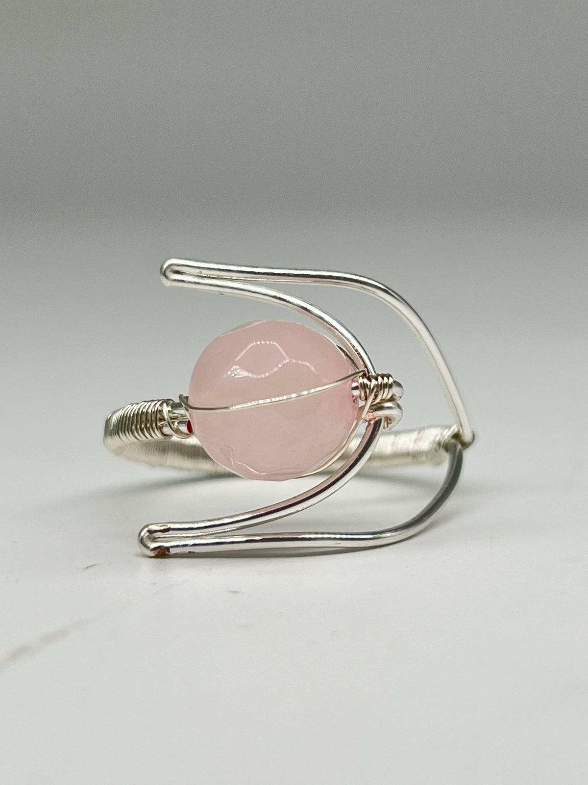 Gemstone Wirework Ring - Rose Quartz