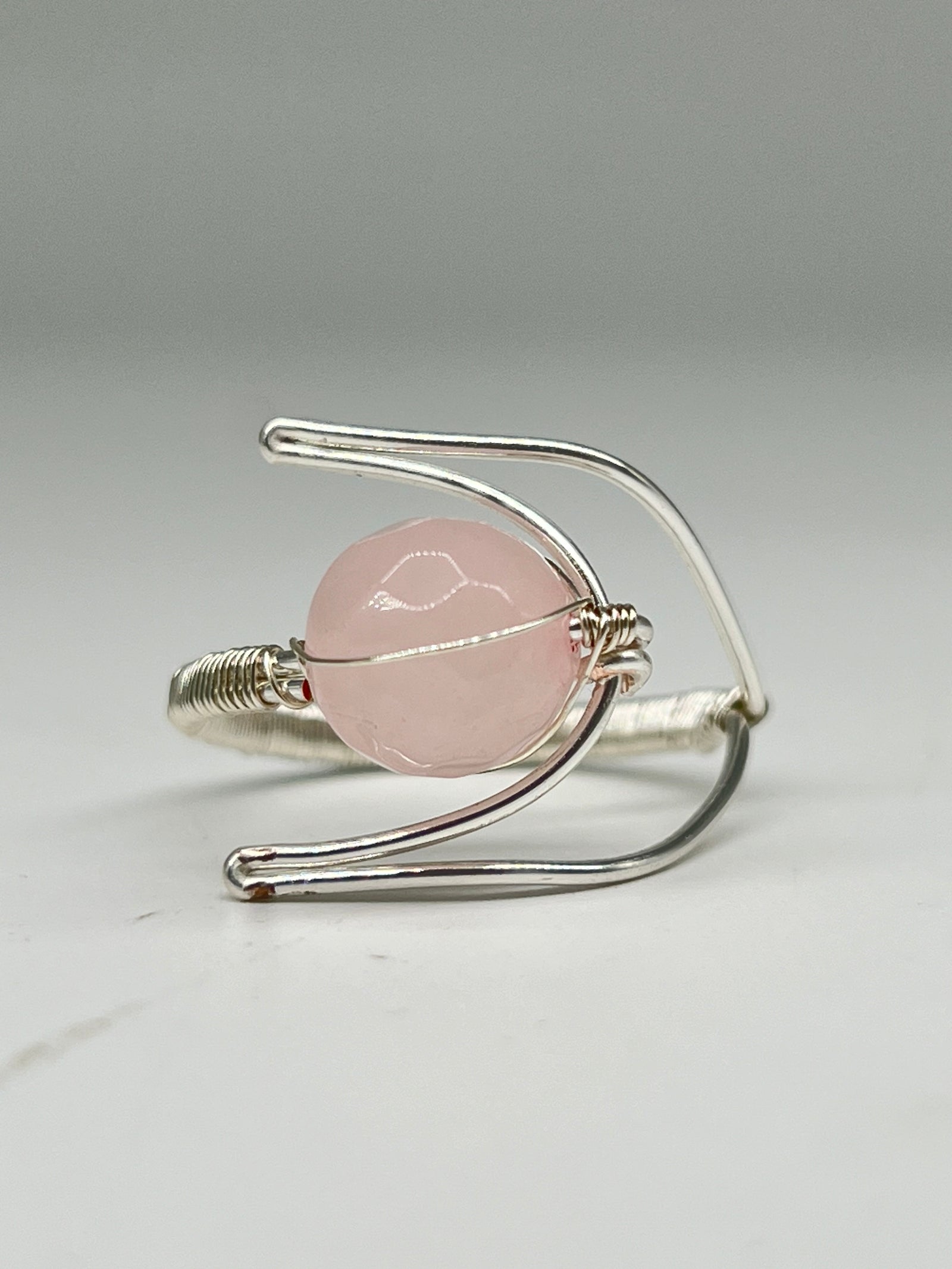 Gemstone Wirework Ring - Rose Quartz