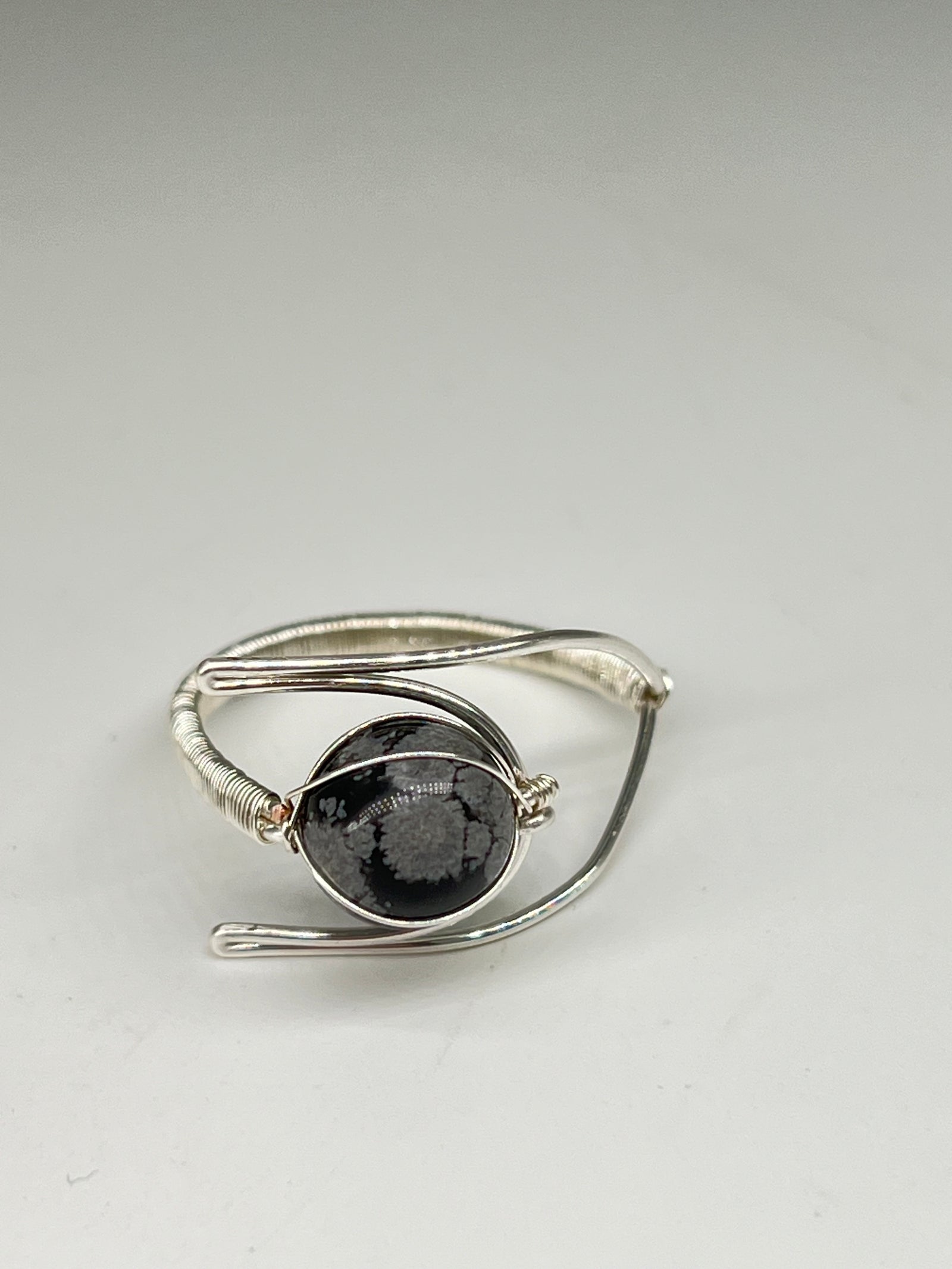 Gemstone Wirework Rings - Snowflake Obsidian
