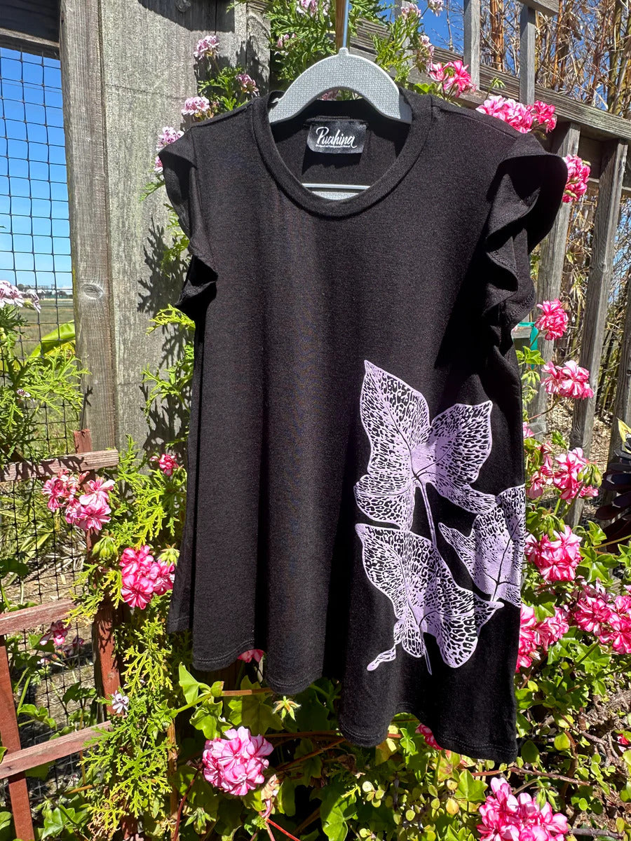 Black Keiki Dresses/Tunic Tops - Lavender Peʻahi