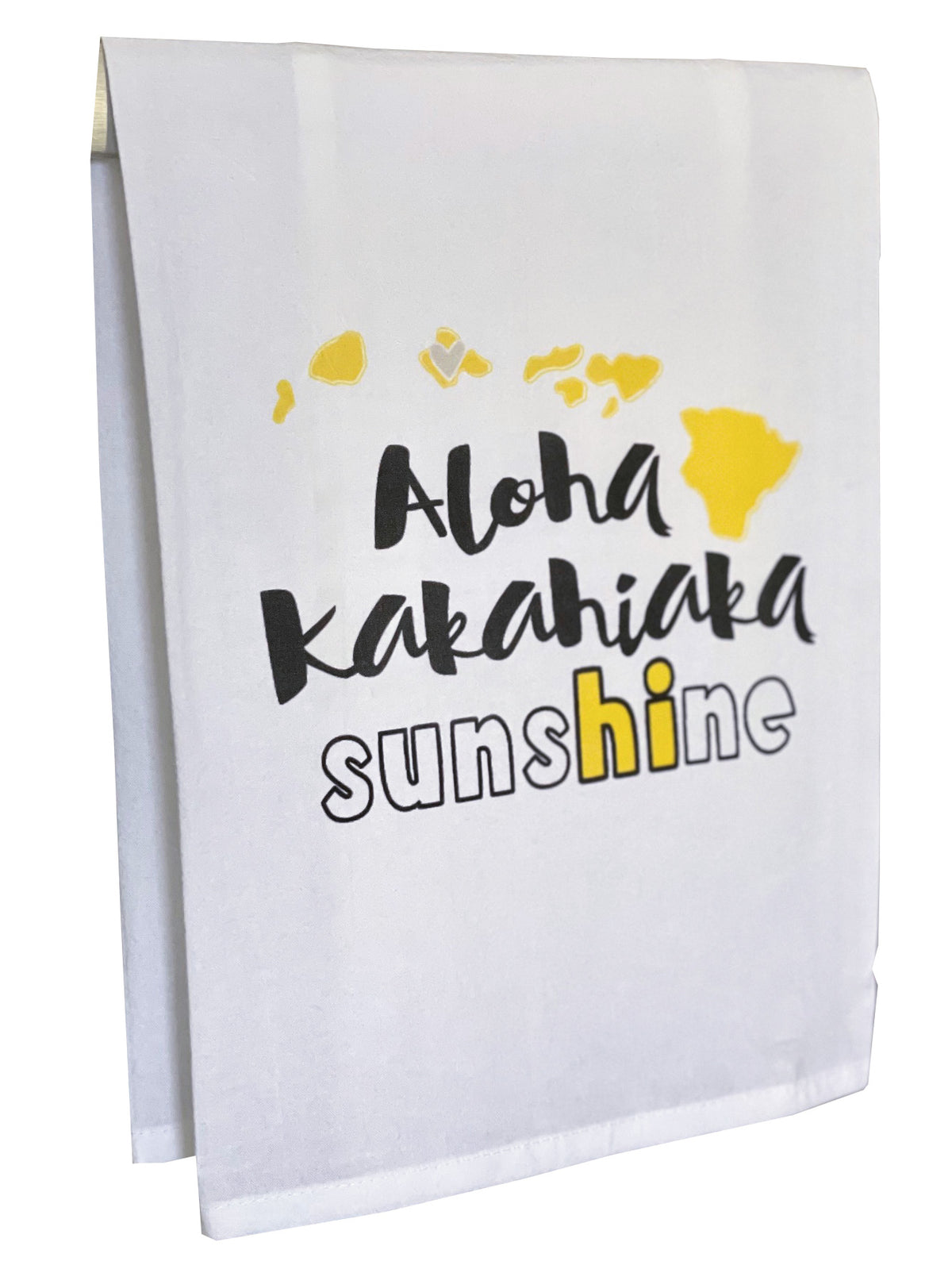 Pop-Up Mākeke - Sal Terrae - Flour Sack Kitchen Towel - Aloha Kakahiaka Sunshine - Yellow Islands