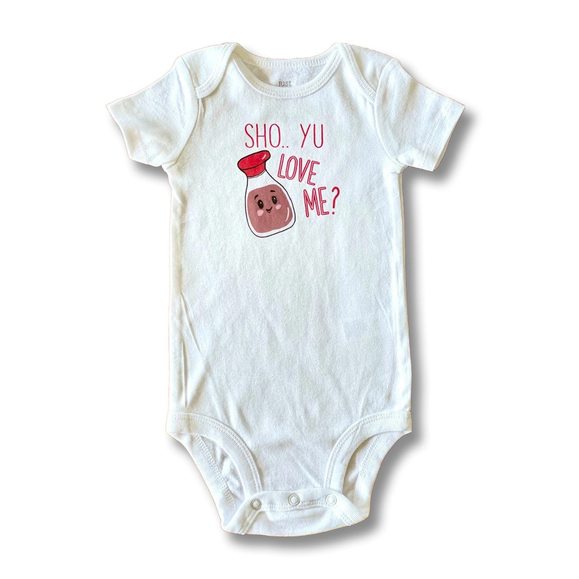 Pop-Up Mākeke - Sal Terrae - Sho.. Yu Love Me Baby Onesie - Front View