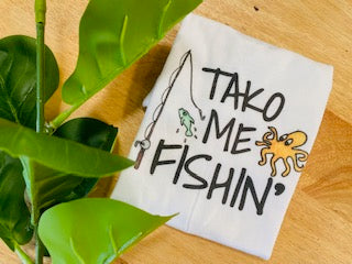 Pop-Up Mākeke - Sal Terrae - Tako Me Fishin&#39; Baby Onesie