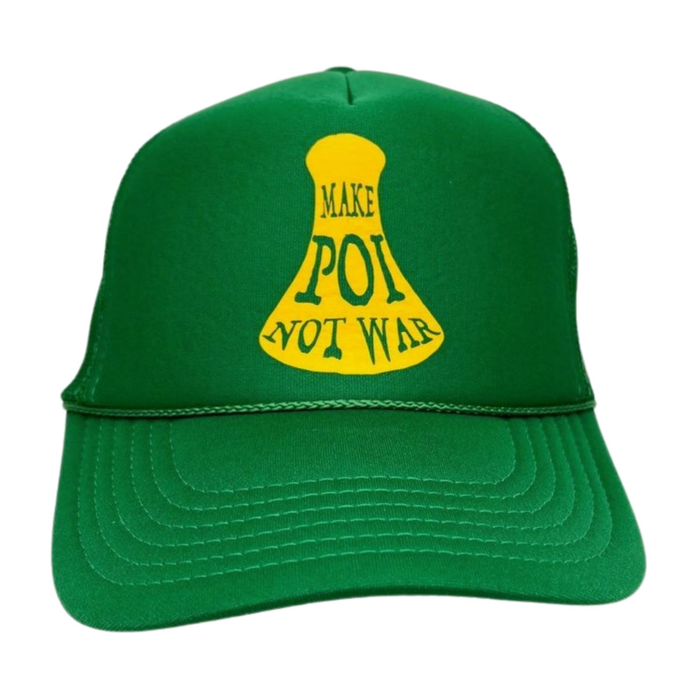 Make Poi Not War Trucker Hat - Kelly Green