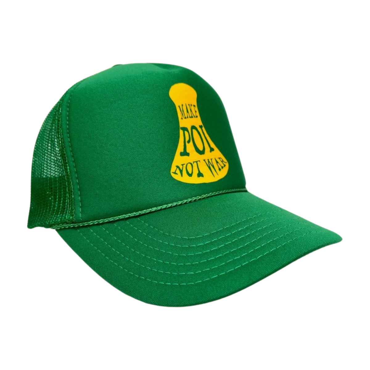Make Poi Not War Trucker Hat - Kelly Green