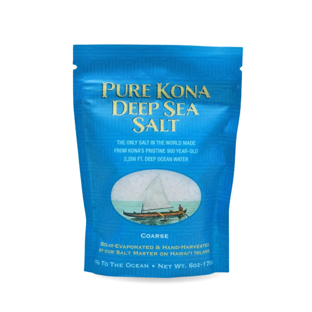 Pop-Up Mākeke - Sea Salts of Hawaii - Pure Kona Grinder Sea Salt Pouch - 6oz - Front View