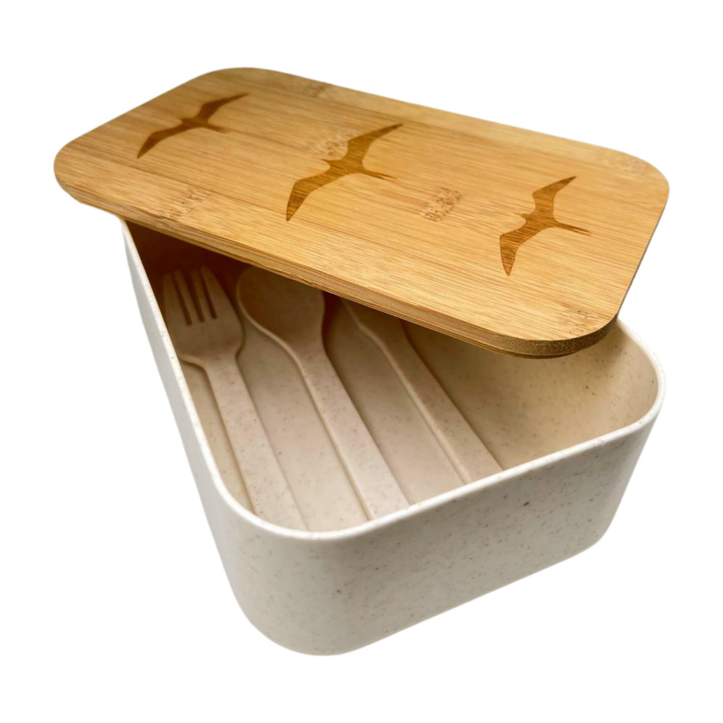  Pop-Up Mākeke - She Wood Go - Musubento (Bento Boxes with Utensils) - `Iwa - Open View