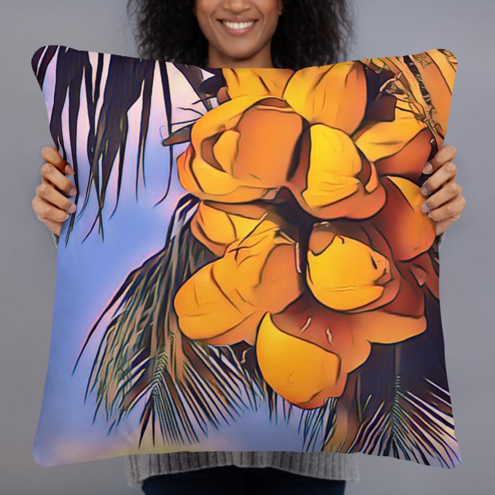 Pop-Up Mākeke - Shosum Aloha - Island Vibes Coconut Throw Pillows & Inserts - 22"x22" - Back View