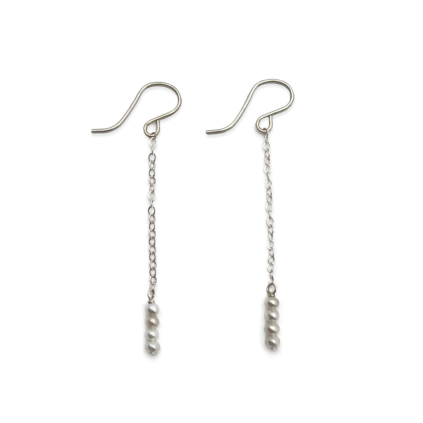Pop-Up Mākeke - Stacey Lee Designs - Sweet Pea Sterling Silver Drop Earrings - Front View