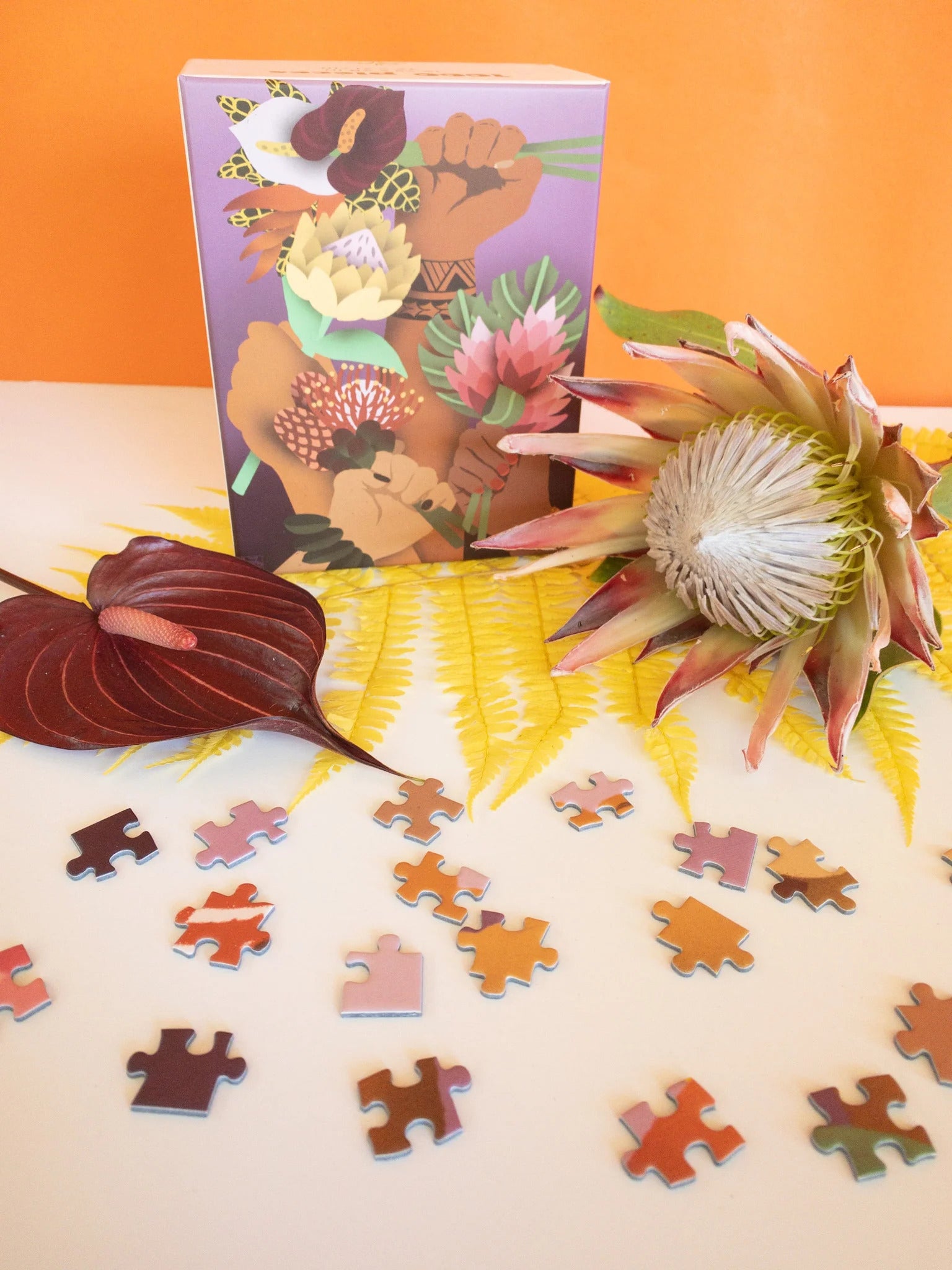 Pop-Up Mākeke - Surf Shack Puzzles - Blooming Together 1000-Piece Puzzle - In Progress