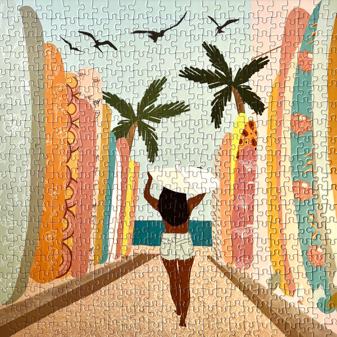 Pop-Up Mākeke - Surf Shack Puzzles - Duke's Lane by Kristine Pontecha 500-Piece Puzzle - Completed