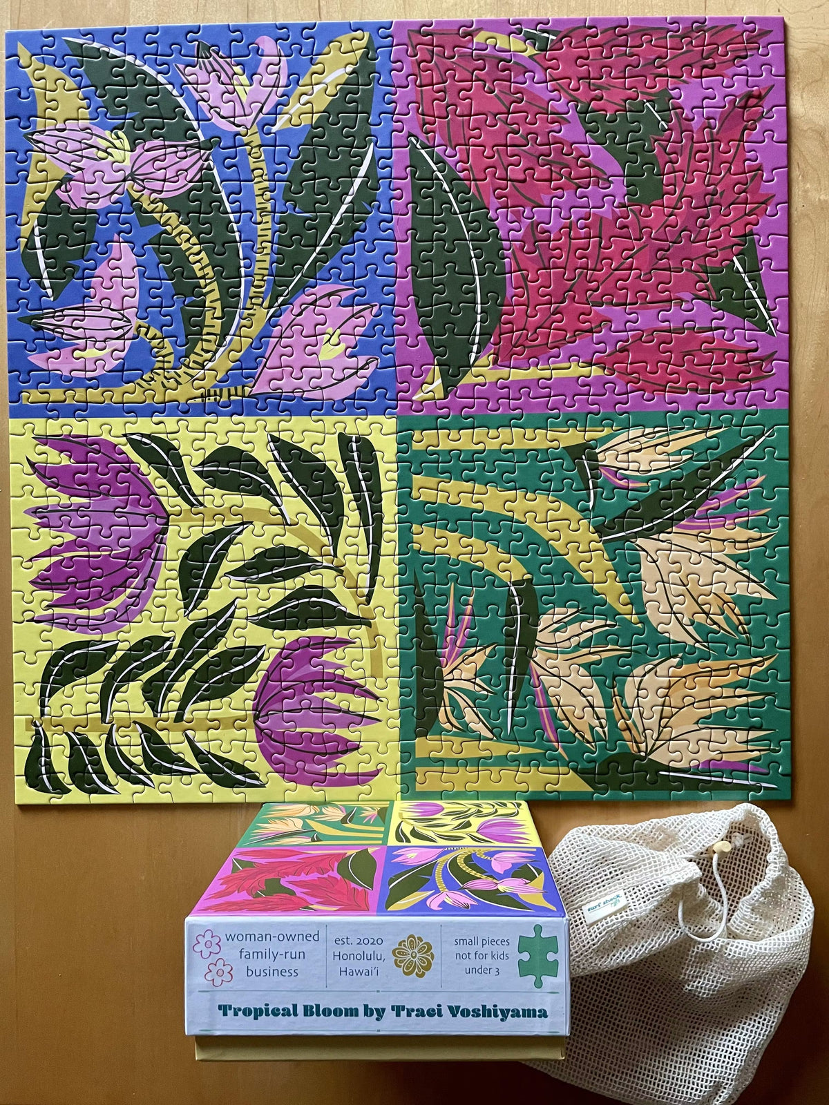 Pop-Up Mākeke - Surf Shack Puzzles - Tropical Bloom by Traci Yoshiyama 500-Piece Puzzle - Completed
