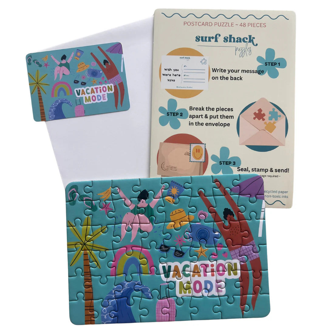 Pop-Up Mākeke - Surf Shack Puzzles - Vacation Mode 48-Piece Postcard Puzzle