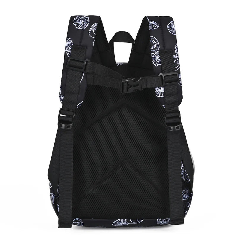 Pop-Up Mākeke - The Keiki Department - Black Opihi Shells Mini Backpack - Back View