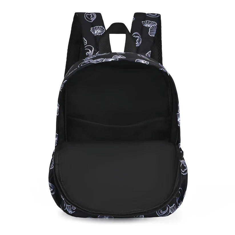 Pop-Up Mākeke - The Keiki Department - Black Opihi Shells Mini Backpack - Open View