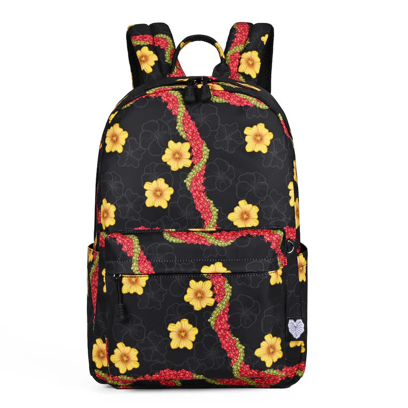 Pop-Up Mākeke - The Keiki Department - Black Pua Liilii Backpack - Front View