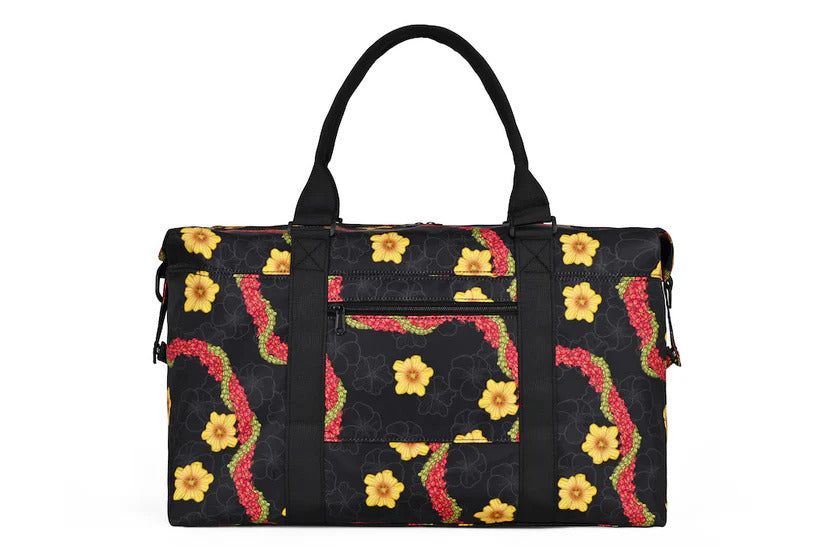 Pop-Up Mākeke - The Keiki Department - Black Pua Liilii Holoholo Tote Bag - Front View