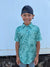 Pop-Up Mākeke - The Keiki Department - Kalei Keiki Athletic Polo Shirt - Neke Fern in Green - In Use