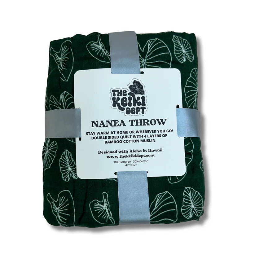 Kalo Lover Nanea Bamboo Throw Quilt