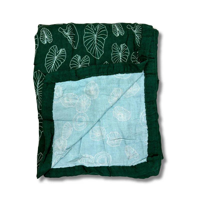 Kalo &amp; Opihi Nanea Bamboo Throw Quilt