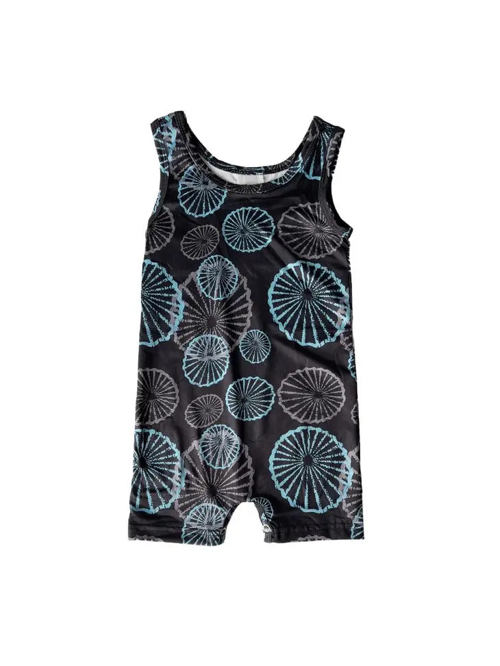 Unisex Paani Tank Rompers - Black Opihi