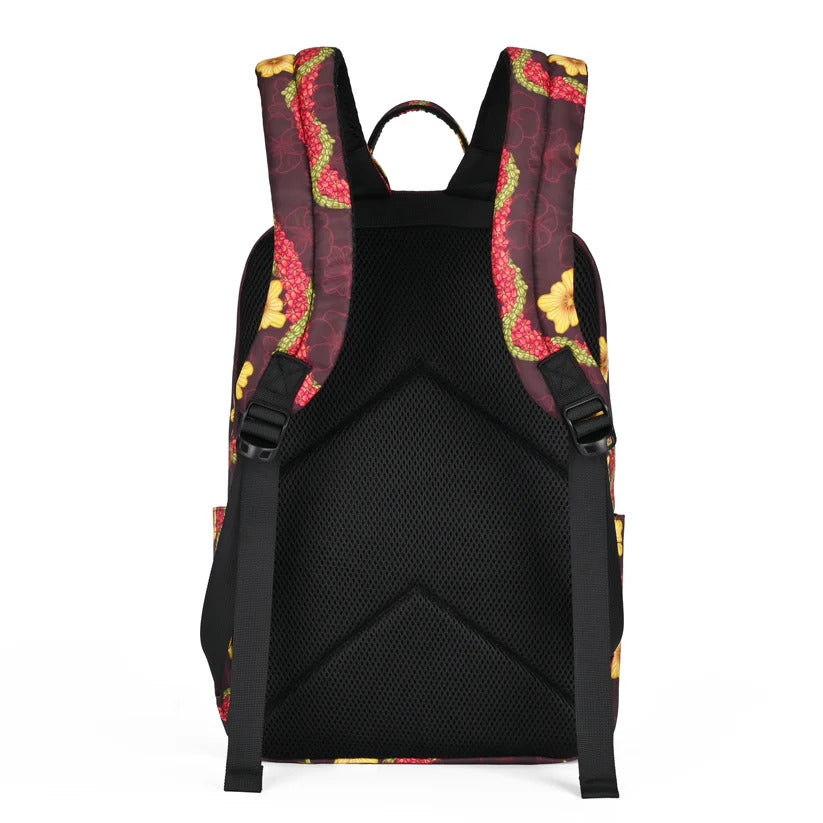 Pop-Up Mākeke - The Keiki Department - Wine Red Pua Liilii Backpack - Back View