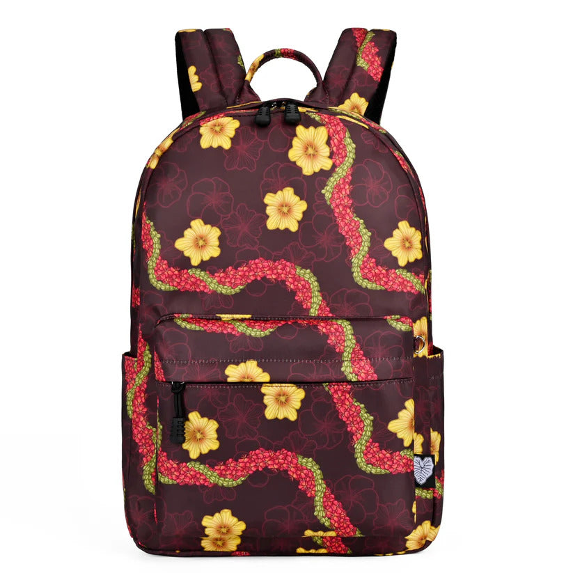 Pop-Up Mākeke - The Keiki Department - Wine Red Pua Liilii Backpack - Front View