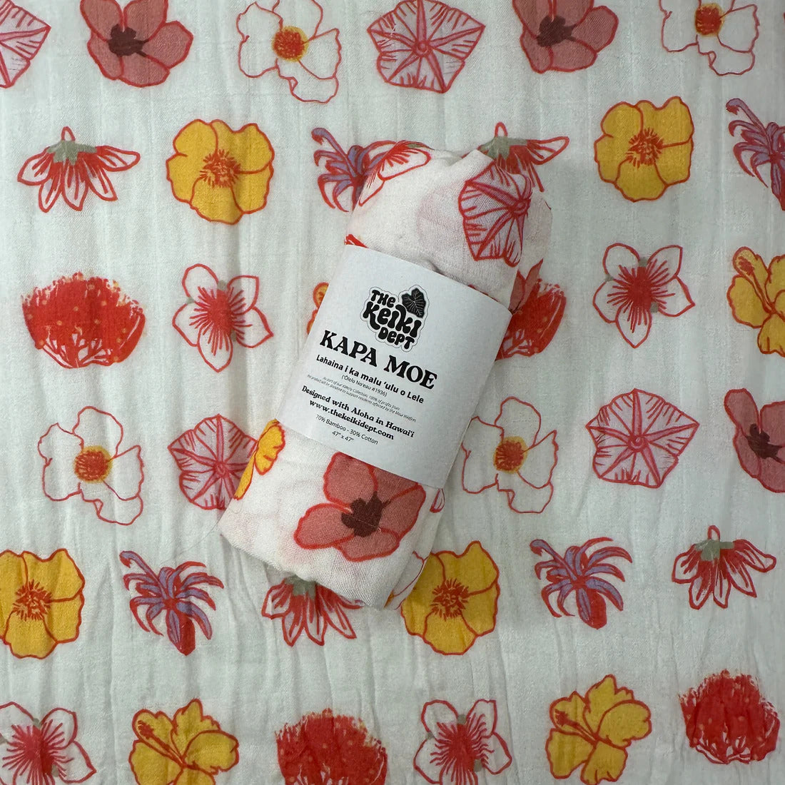 Pop-Up Mākeke - The Keiki Dept. - Bamboo Muslin Baby Swaddle Blanket - Paradise Now