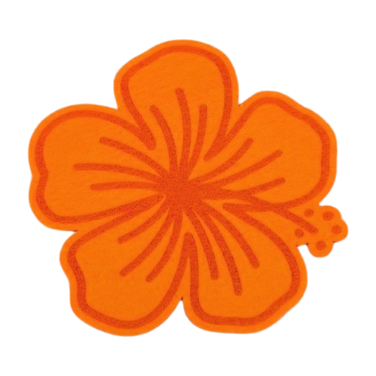 Single Hibiscus Coaster - Tangerine
