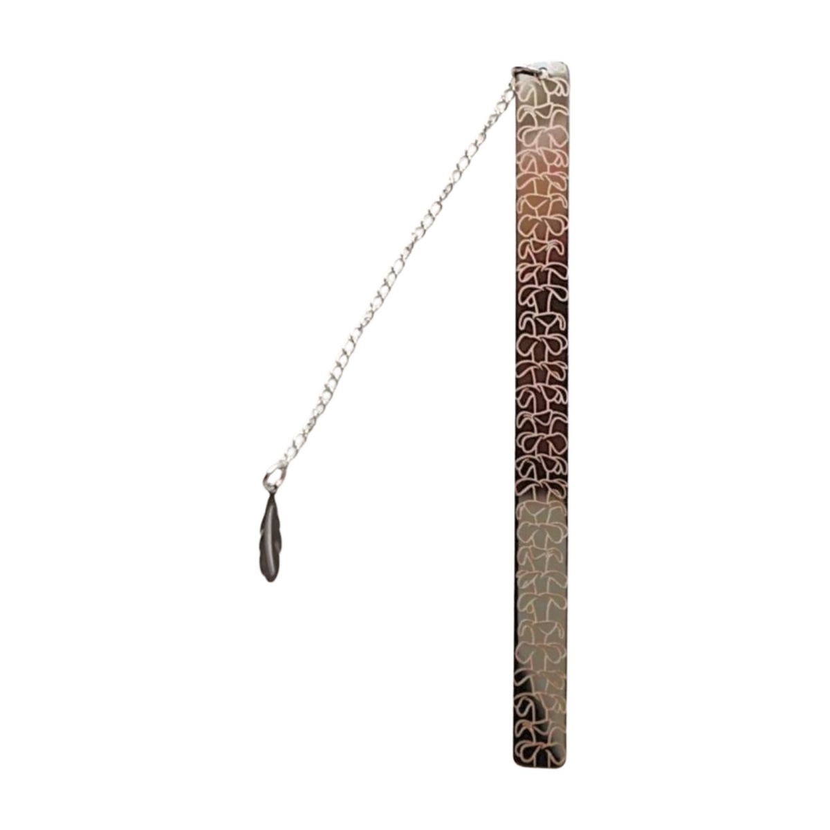 Pop-Up Mākeke - HI Darling Shop - Black Stainless Steel Bookmark - Puakenikeni - Front View