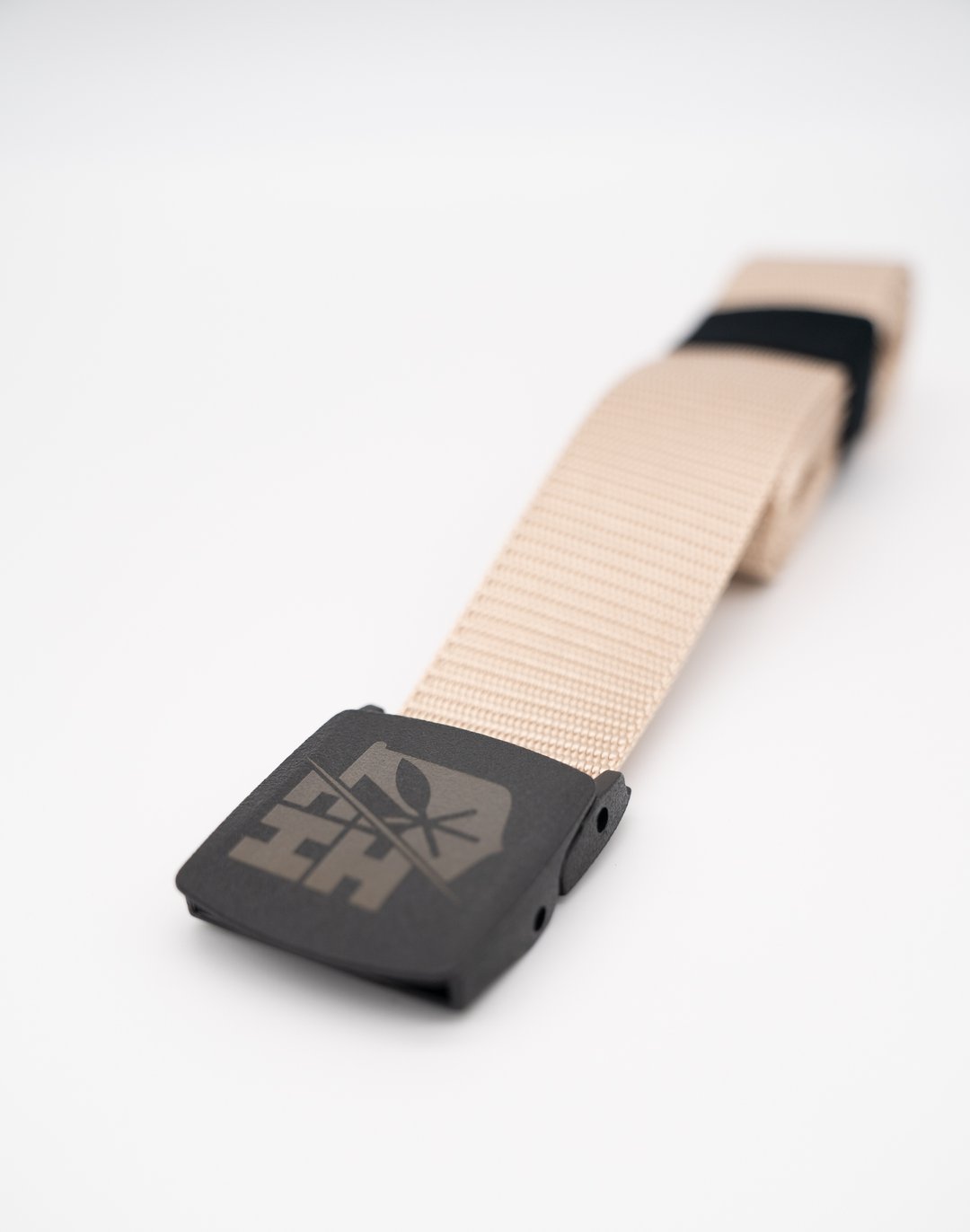 Cream White Split Logo Belt