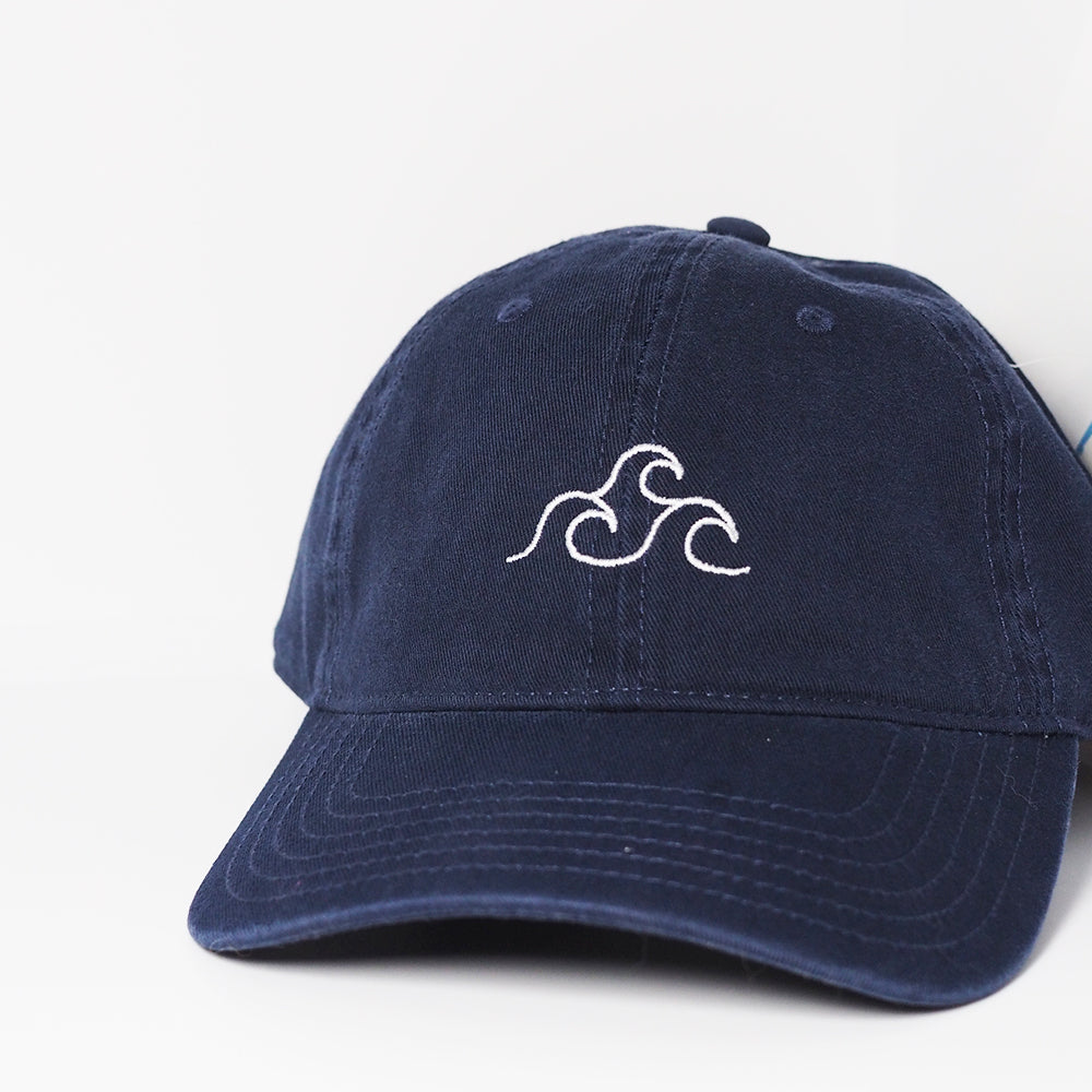 Navy Dad Cap with Wave Icon