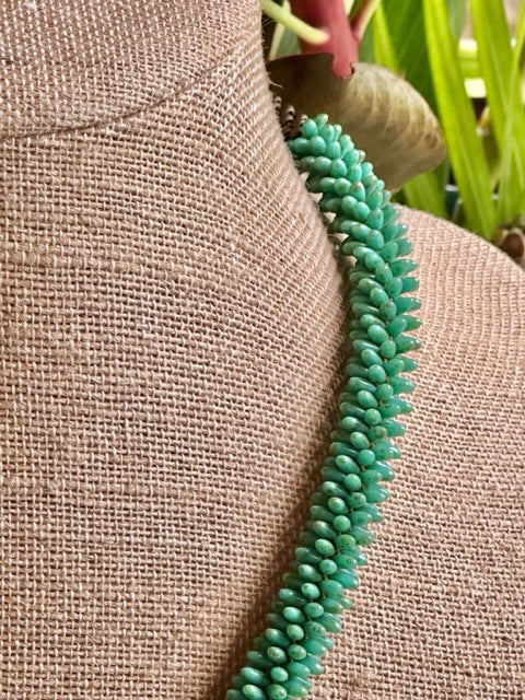 Jade Green Picasso Lilikoi Lei Necklace