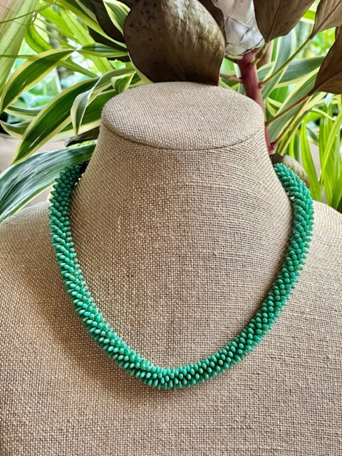 Jade Green Picasso Lilikoi Lei Necklace